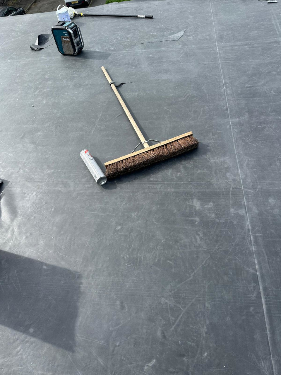 New EPDM Firestone Rubber flat roof.