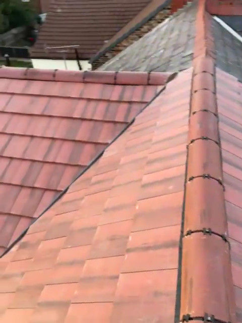 Installation of new Marley roof tiles on house in Cheadle Hulme.